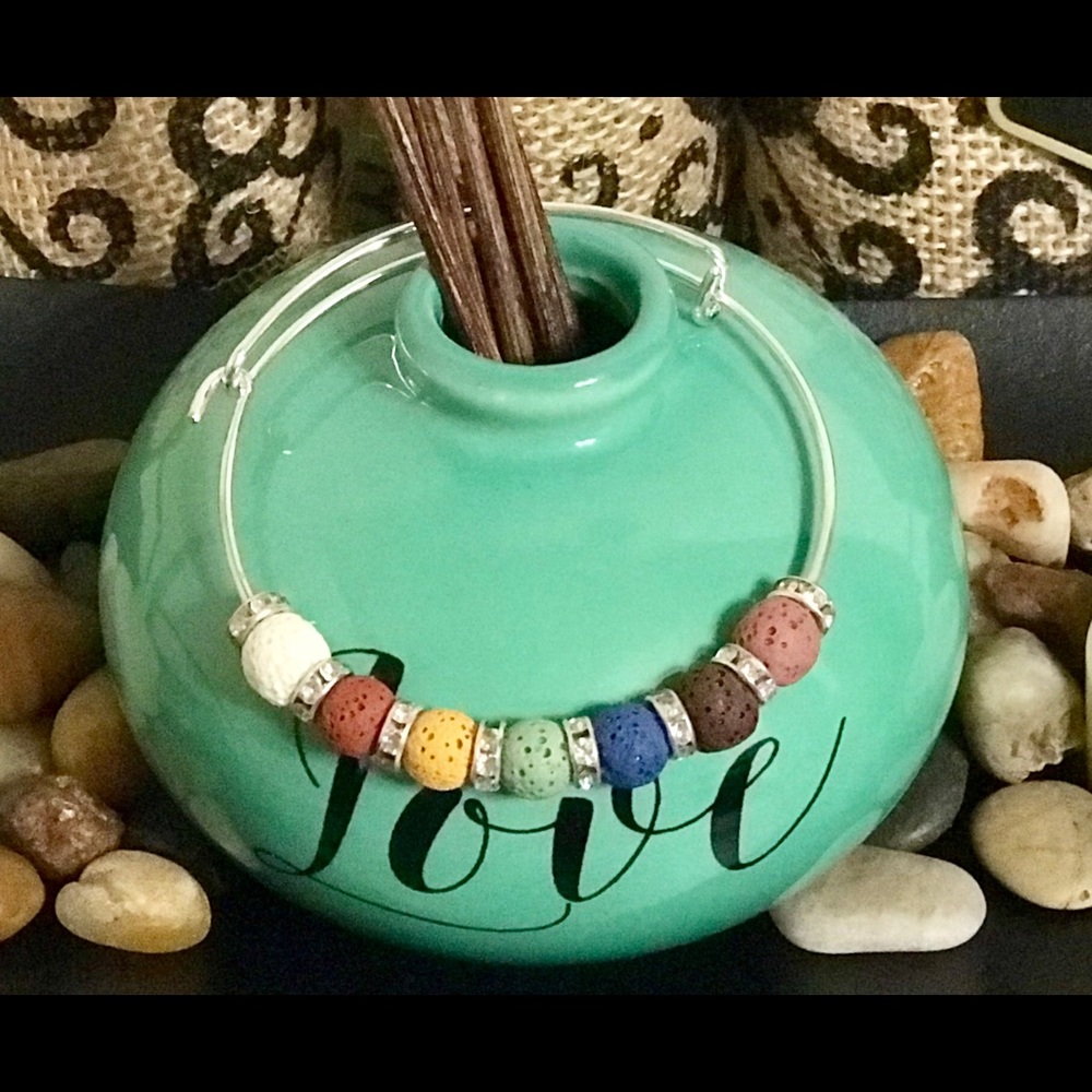 ONE LEFT! ❤️ Silver Lava Bead Chakra Bracelet